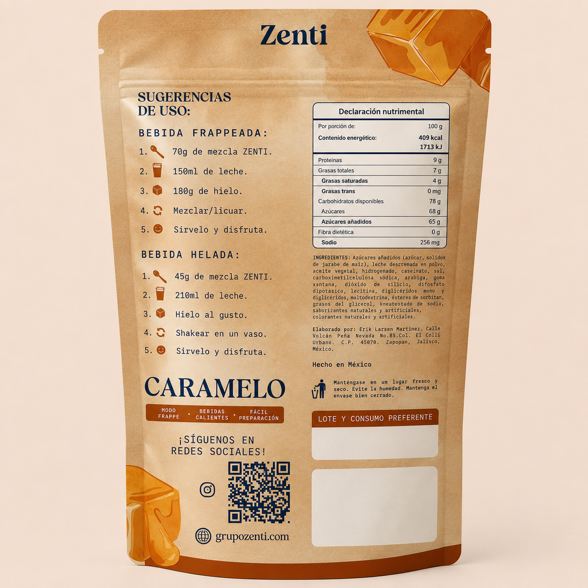Base en Polvo para Cafetería Caramelo